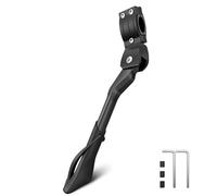 ROOFEI Bike Kickstand - 24-29 Inch Height Adjustable Bicycle Stand - Universal Aluminium Stable Anti-Slip Rear Bicycle Side Stand Support for Mountain Bike, Road Bike, E-Bike, City Bike Black