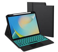 ROOFEI Keyboard Case for A16 iPad 11th Generation 2025/iPad 10th Generation 2022(11/10.9 inch) : 7 Colors Backlit Detachable Folio Keyboard Cover with Trackpad & Pencil Holder for iPad 11/10 Gen