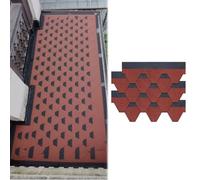 Roofing Asphalt Shingles, 39.37"x12.79" Red Colored Sand Asphalt Shingles with Hot melt Adhesive Layer, for Concrete/Wood/Glass/Metal Roofs, Balconies, Roof Renovation, Villas, Hotels(42pcs)