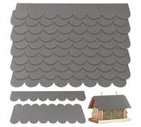 Roofing Felt for Bird House, Pack of 53, Self-Adhesive Roofing Felt Shingles, Mini Roof Shingles with 2 mm Adhesive Layer, Waterproof Roof Shingles for Nesting Box, Rabbit Hutch Insect Hotel (Grey)