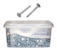 Roofing Nails Felt Clout Nails in Plastic Box with Protective Gloves 2.5Kg (3mm x 25mm)