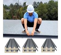 Roofing Sheets 6 Pcs Roofing Sheets Panel Trapezoidal Grooved, Insulated Roofing Cladding Windproof Board, Customizable Metal Roof Tiles Cover Replacement(L- 1.25m/4.1ft)