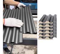 Roofing Sheets 6 Pcs Splicable Roof Sheets Panel, Insulated Roofing Cladding Board Wave-Shaped(Grey,L 1m/3.3ft)