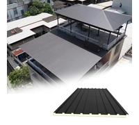Roofing Sheets Aluminum Alloy Pergola Tin Roof Panels, 1pc/ 2pcs/ 5 Pcs Insulated Roofing Cladding Board(Brown,1PC-1.5M/4.9FT)