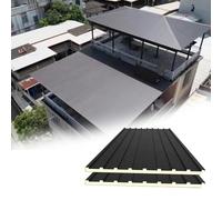 Roofing Sheets Aluminum Alloy Pergola Tin Roof Panels, 1pc/ 2pcs/ 5 Pcs Insulated Roofing Cladding Board(Brown,2PCS-0.9M/3FT)