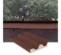 Roofing Sheets Aluminum Awning Covers Board, DIY Side Panels Roofing Tiles w/Polycarbonate Fill(Brown,L 0.8m/2.6ft)