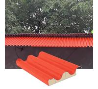 Roofing Sheets Aluminum Awning Covers Board, DIY Side Panels Roofing Tiles w/Polycarbonate Fill(Orange,L 1.4m/4.6ft)