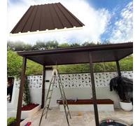 Roofing Sheets House Building Roof Cladding Board, Aluminum Roofing Panels - Insulated Corrugated Roof Sheets(Brown,L 1m/3.3ft)