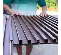 Roofing Sheets Trapezoidal Grooves Roofing Sheets, 1.5-3.5m Long Insulated Roofing Cladding Board(Brown,L 1.7m/67in)