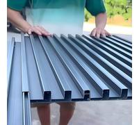 Roofing Sheets Trapezoidal Grooves Roofing Sheets, 1.5-3.5m Long Insulated Roofing Cladding Board(Grey,L 1.7m/67in)