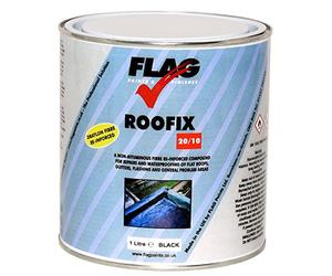 Roofix 20/10 Multi-surface | Roof & Gutter Repair | Instant waterproofing solution for flat roofs and guttering | Black, White or Grey (BLACK) | 1 Litres