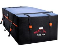 RoofPax Car Roof Bag & Rooftop Cargo Carrier - 15 Cubic Feet Heavy Duty, 100% Waterproof Military Quality Roof-Top Car Bag - Fits All Cars with/Without Rack - 4 Door Hooks Included
