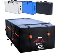 RoofPax XXL 28 cft Car Rooftop Cargo Carrier Bag Extra Waterproof Car Roof Storage with Mat 10 Heavy Duty Tie Down Straps and 6 Hooks Roof Cargo Carrier for Top of Vehicle with/Without Rack Roof Bag