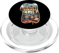 Rooftop Honey Harvest Urban Beekeeping Design PopSockets PopGrip for MagSafe