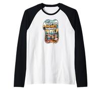 Rooftop Honey Harvest Urban Beekeeping Design Raglan Baseball Tee