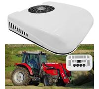 Rooftop RV Air Conditioner with Temperature Display, 2200W Powerful Cooling, 450m³/H, 360°Airflow Fast 8-Min Cooling For The Whole Vehicle,For RVs,Trucks,and Tractor- Efficient Cooling,White12V