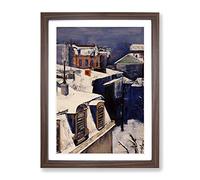 Rooftops In The Snow Vol.1 By Gustave Caillebotte Classic Painting Framed Print | A3 Walnut Framed Wall Art | Ready to Hang | Classic Landscape Picture | Living Room Bedroom Lounge Office