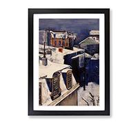 Rooftops In The Snow Vol.1 By Gustave Caillebotte Classic Painting Framed Print | A4 Black Framed Wall Art | Ready to Hang | Classic Landscape Picture | Living Room Bedroom Lounge Office