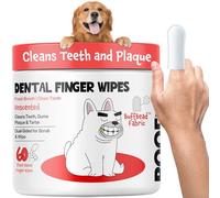 ROOFUS THE DOG Teeth Cleaning Wipes 60 Packs - Dental Wipes to Reduce Plaque & Tartar for Dogs & Cats - Fragrance-Free Pet Dental Wipes for Oral Freshness - Dog Tooth Brushing Kit Dental Wipes