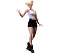 RoofWorld 1/12 Scale Female Action Figure Super Flexible Pale Skin Girl Body with Head Sculpt&Replaceable Chest Legs Woman Soldier Action Figure Joint Doll Collection