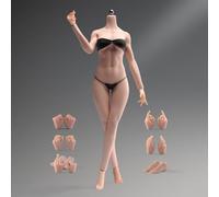 RoofWorld 1/6 Scale Female Body, 12inch Pale Skin Super Flexible European Body Fat Leg Version Detachable Feet Action Figure Seamless Large Bust Figure Body Collectble Doll No Head