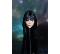 RoofWorld 1/6 Scale Female Head Sculpt, Asian Woman Pale Skin Head Carved Black Straight Hair for 12inch Phicen TBLeague Action Figure Body Collection