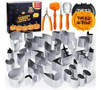 Roohiseng Pumpkin Carving Kit, Safe and Easy Carving Tools for Kids, 27 PCS Halloween Pumpkin Carving Set with Stainless Steel Carve Stencils & Hammer for DIY Halloween Decoration Jack O Lanterns