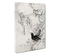 Rook by the Stream by Numata Kashu Canvas Print | Gallery Wrapped 30mm Frame Wall Art | 30x20 inches | Ready to Hang | Asian Picture | Living Room Bedroom Lounge Office