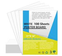 ROOKEA 100Pcs 11" x 14" Poster Board White Poster Paper Bulk 250G Thickness Vision Boards Smart Poster Board for School Arts Craft Projects Presentations Drawing Scrapbooking Blank Graphic Display