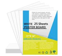 ROOKEA 25Pcs 11" x 14" Poster Board White Poster Paper Bulk 250G Thickness Vision Boards Smart Poster Board for School Arts Craft Projects Presentations Drawing Scrapbooking Blank Graphic Display