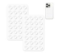 Rookii 2PCS Silicone Suction Phone Case Adhesive Mount,Leeneen 2.2″ x 3.2″Hands-Free,Strong Grip Holder for Selfies and Videos,Durable,Easy to Use,for All Phone (White)