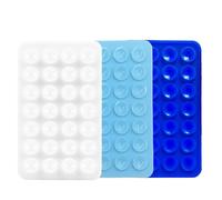 Rookii 3 PCS Double Sided Phone Suction Pad,Sticky Phone Case for Wall ands-Free Fidget Toy Mirror Shower,Suction Cup Holder for Car Mobile Power Supplies (Blue White)