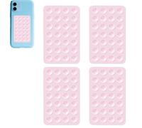Rookii 4PCS Silicon Suction Phone Case Mount,Hands-Free Fidget Toy Mirror Shower Phone Holder, Tiktok Videos and Selfies (Light Pink)