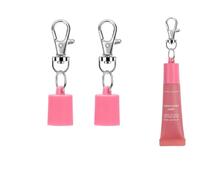 Rookii Keychain Holder for Lip Gloss Summer Fridays,2Pcs Lip Balm Holder Keychain,Portable Lipgloss Case for Women & Moms, pink, L