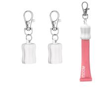 Rookii Keychain Holder for Lip Gloss Summer Fridays,Lip Balm Holder Keychain,Portable Lipgloss Case for Women & Moms 2Pcs, white, L