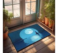 Room Accessories For Teen Boys A Child Sits On A Raft Gazing At A Large Full Moon Through An Archway Doormat Doormats For Outdoor Entrance Home Funny Doormat F(65X90CM)