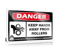 Room Accessories For Teen Boys Danger Keep Hands Away From Rollers Tin Sign Pool Zone Tin Sign Dorm Door Sign(20X30CM)