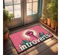Room Accessories For Teen Boys Empowering Introverts: A Fist Raised In Solidarity Doormat Funny House Decor Camper Decor(65X90CM)