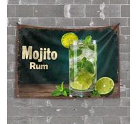 Room Accessories for Teen Boys Fresh Mojito Rum Cocktail with Lime and Mint Tapestry Cave Man Bar Outdoor Bar Decor(75X100CM)