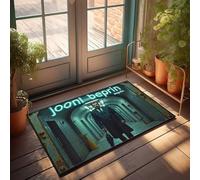 Room Accessories For Teen Boys Man In Suit Walking Through Neon-Lit Tunnel Doormat Funny House Decor Camper Decor(65X90CM)