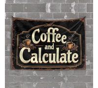 Room Accessories for Teen Boys Steaming Up Your Day: Coffee and Calculate! Tapestry Garage Accessories for Man Cave Wall Tapestry for(100X150CM)