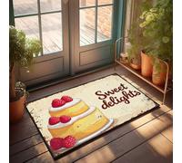 Room Accessories For Teen Boys Sweet Delights: A Luscious Layer Cake With Fresh Raspberries Doormat Large Outdoor Rug Funny Front Door Mat Outdoor(65X90CM)