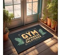 Room Accessories For Teen Boys Vintage Japanese Salad Bar Gym Sign With Palm Leaves Doormat Large Outdoor Rug Funny Front Door Mat Outdoor(65X90CM)