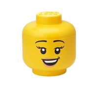 Room Copenhagen Iconic Storage Head Large, Stackable Storage Box, 8,5 L, Yellow, Happy Girl
