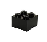 Room Copenhagen LEGO 4 Floor Pads, Stackable Storage Box, 5.7 L, Black