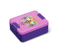 Room Copenhagen Lego Lunch Box with compartments - Bee Design, Durable & Fun for Kids, Purple, Dishwasher Safe, Perfect for Meal Prep, Snacks, and Travel