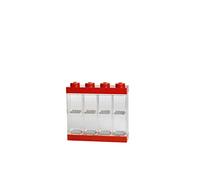 Room Copenhagen LEGO Minifigure Display Case, Stackable Storage Container for Collectible Figurines, 4 Stud, Bright Red