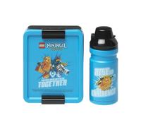Room Copenhagen Lego NINJAGO Lunch Set - Fun & Functional 390ml Bottle & Lunch Box for Kids & Adults, Dishwasher Safe, Perfect for Meals on The Go, Dark Azur & Black