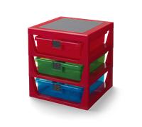 Room Copenhagen - LEGO® Shelf With 3 Drawers, Red - Red