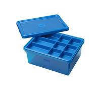 Room Copenhagen LEGO Sort & Store Medium Blue - 17.7L Durable Storage Box Organizer with Removable Dividers for Bricks, Mini-Figures & Accessories